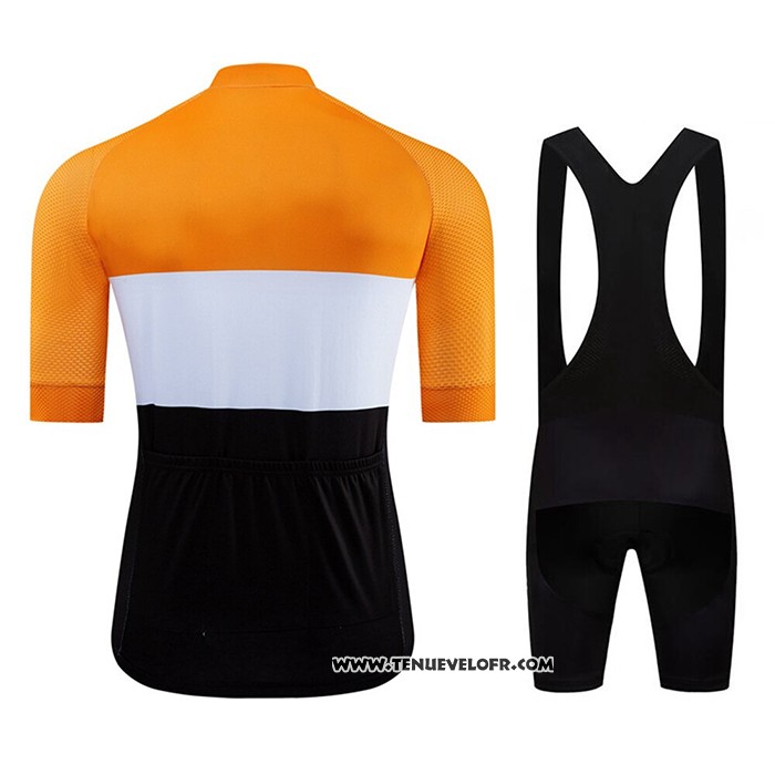 2020 Maillot Ciclismo Le Col Noir Blanc Jaune Manches Courtes et Cuissard